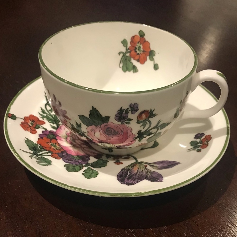 Antique Royal Doulton Teacup Set Boston Hand Painted Floral Pattern
